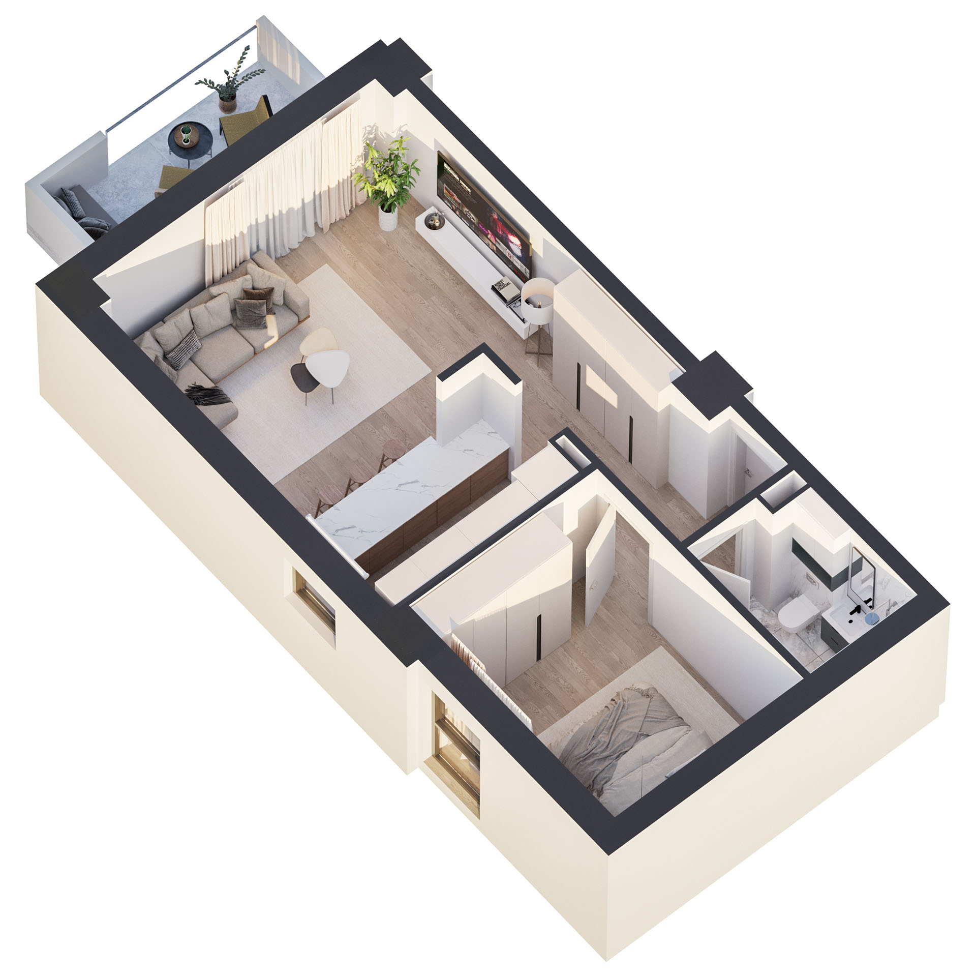 APARTAMENT 2 CAMERE TIP 1 ETAJ 2 - 9