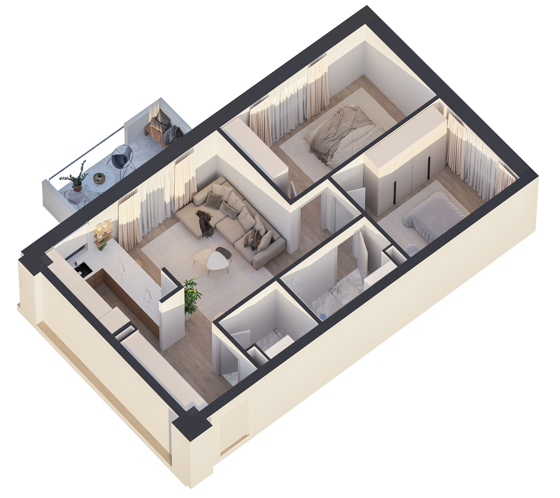 APARTAMENT 3 CAMERE TIP 2 ETAJ 1-9