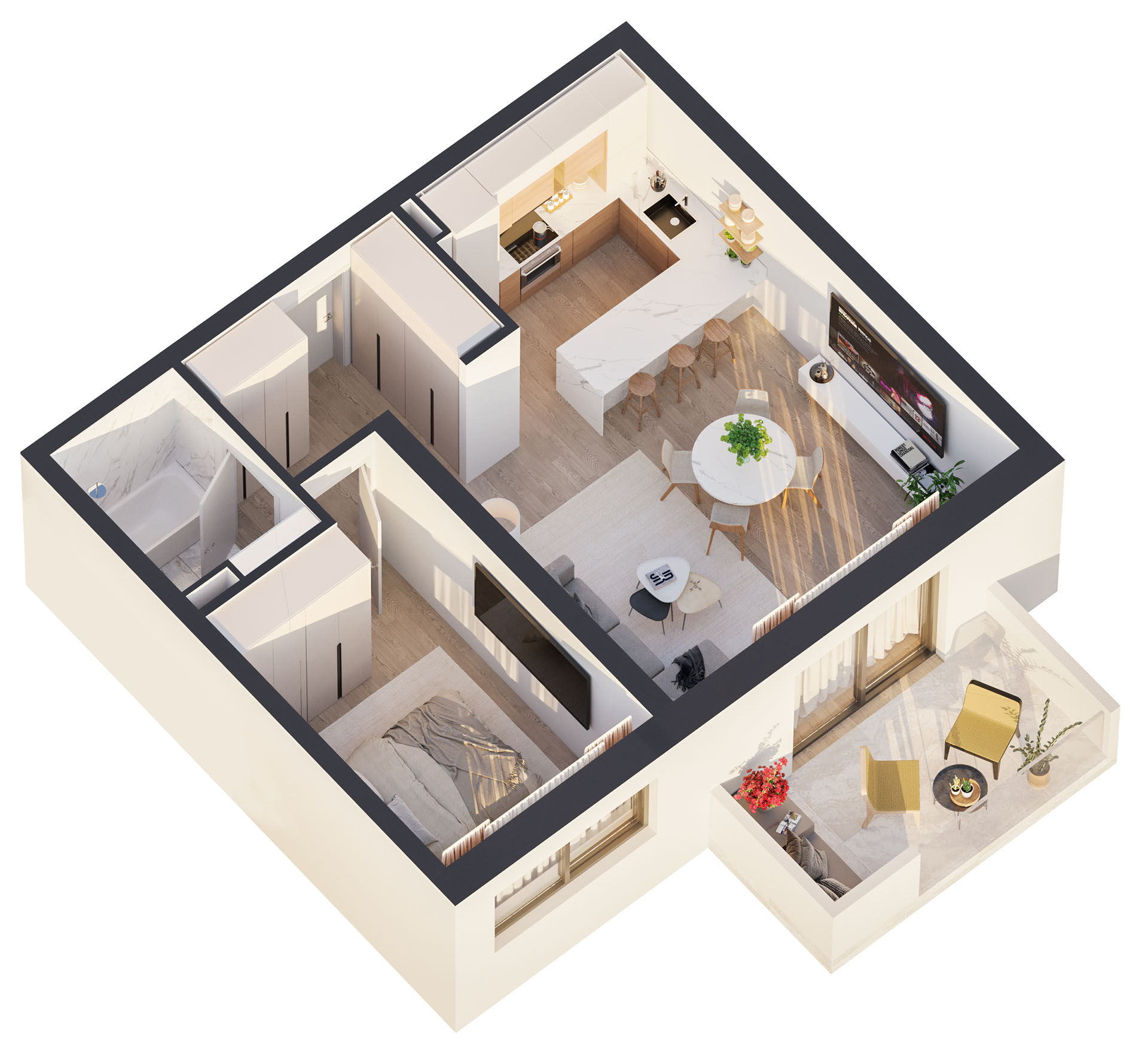 APARTAMENT 2 CAMERE TIP 5 sau 6 ETAJ 1 - 9